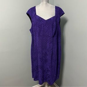 LAURA PLUS Purple Cocktail Dress with sequins size 24 NWT wedding guest